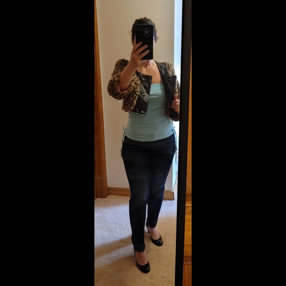 Wet Seal Bolero Jacket Shrug Cheetah Leopard Fake Fur Y2K 90's - Picture 2 of 15